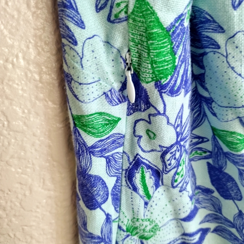 Vineyard Vines Cordia Linen Blend Mini Dress Bird Print Sz 12 - Picture 6 of 9
